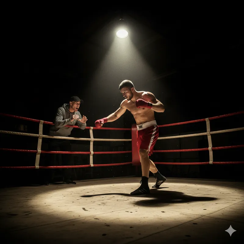 Sessão de treino de boxe juvenil